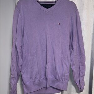 Tommy Hilfiger Men's V-Neck Sweater in Light Purple